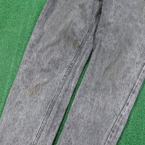 VINTAGE LEE USA MADE CHARCOAL WASH GREY DENIM BLUE JEANS 36X32 (33X30) - Picture 10 of 16